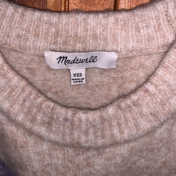 Madewell Cedarbrook Pullover Sweater in Colorblock Size XXS Wool/Camel Hair - Picture 3 of 5